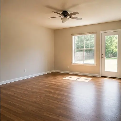 Clear and clean living room after a home cleanout